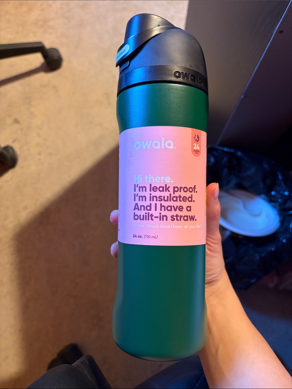 Owala Insulated Water Bottle with Built-In Straw – Forest Fairy